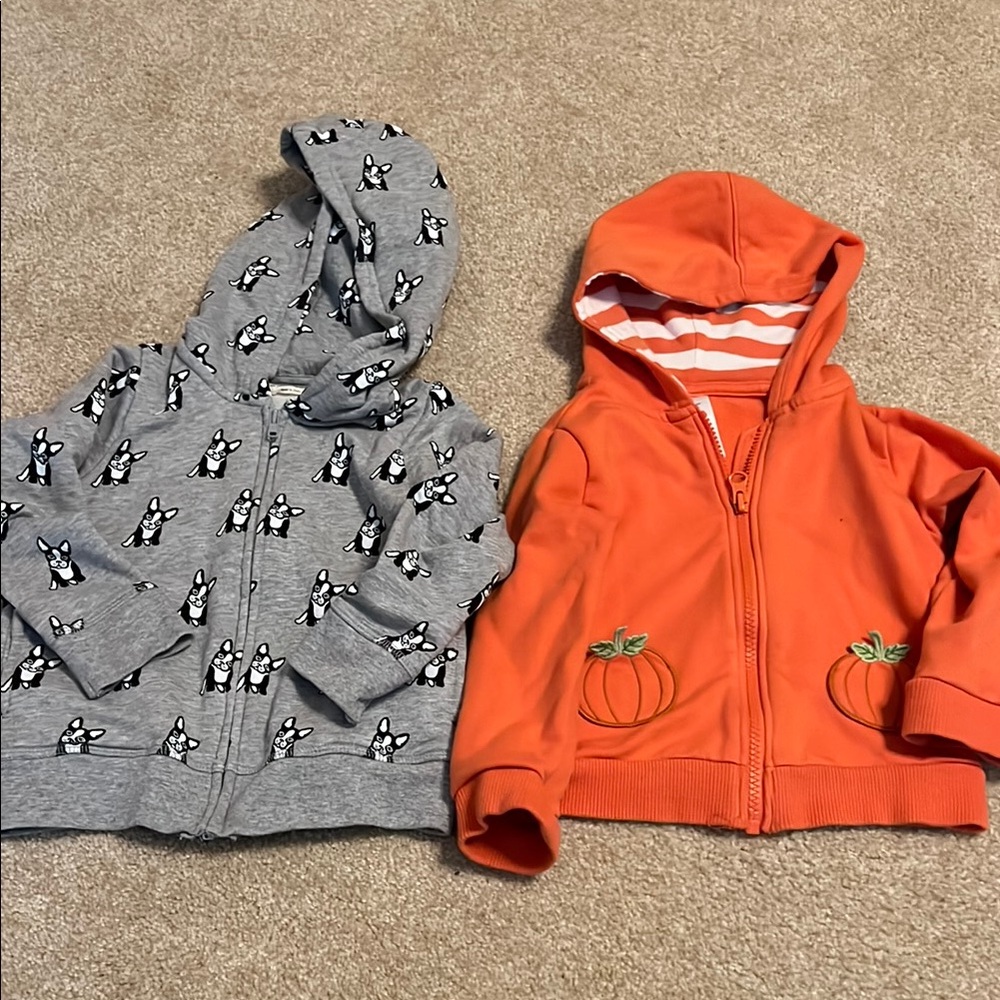2 toddler 2T zip up hoodies - Monica +  Andy and Gymboree
